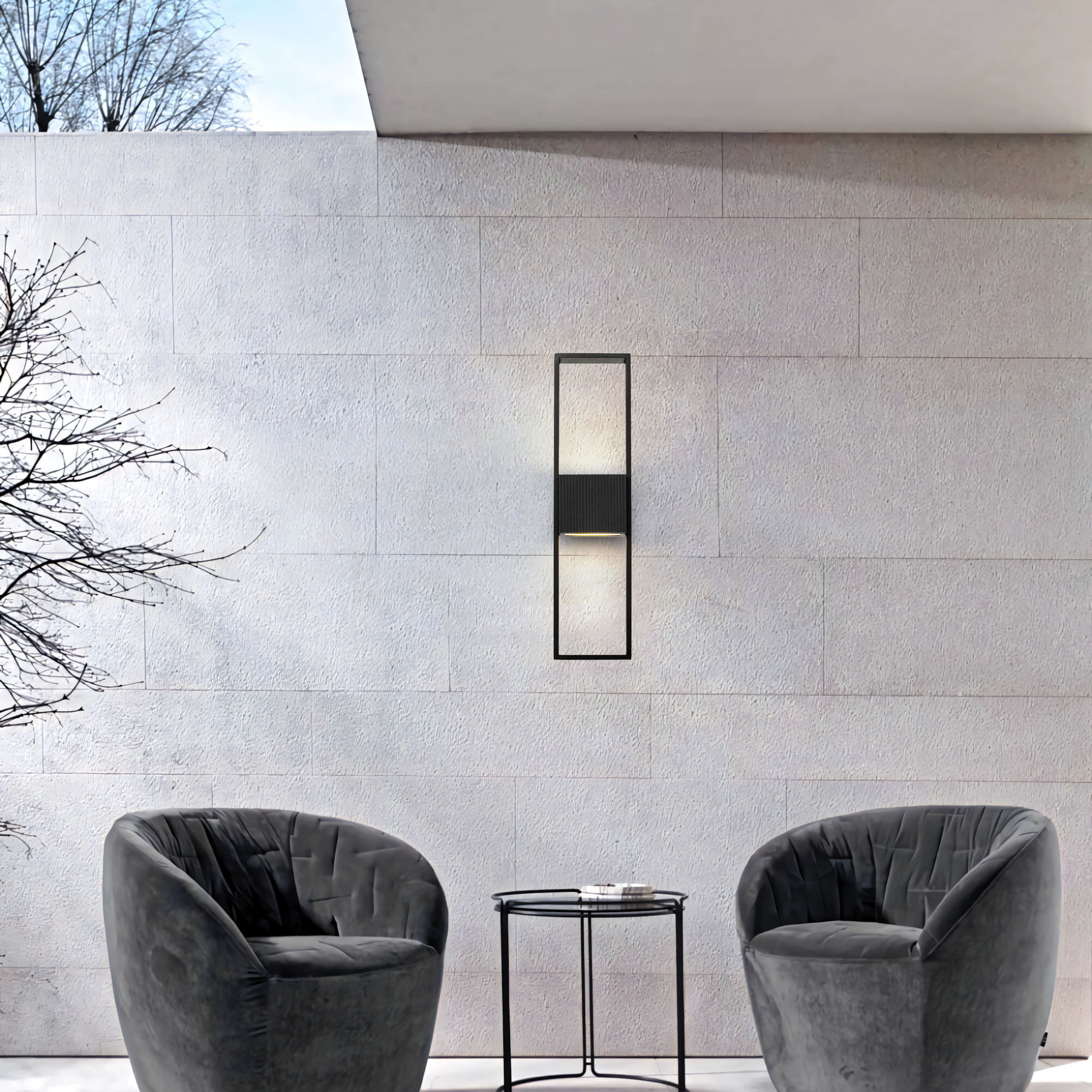 Miami LED 24 inch Sand Black Outdoor Wall Sconce